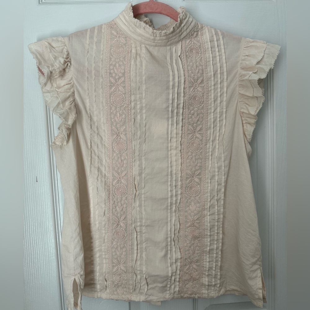 Cleobella June Blouse in Cloud Pink Size XS NWT